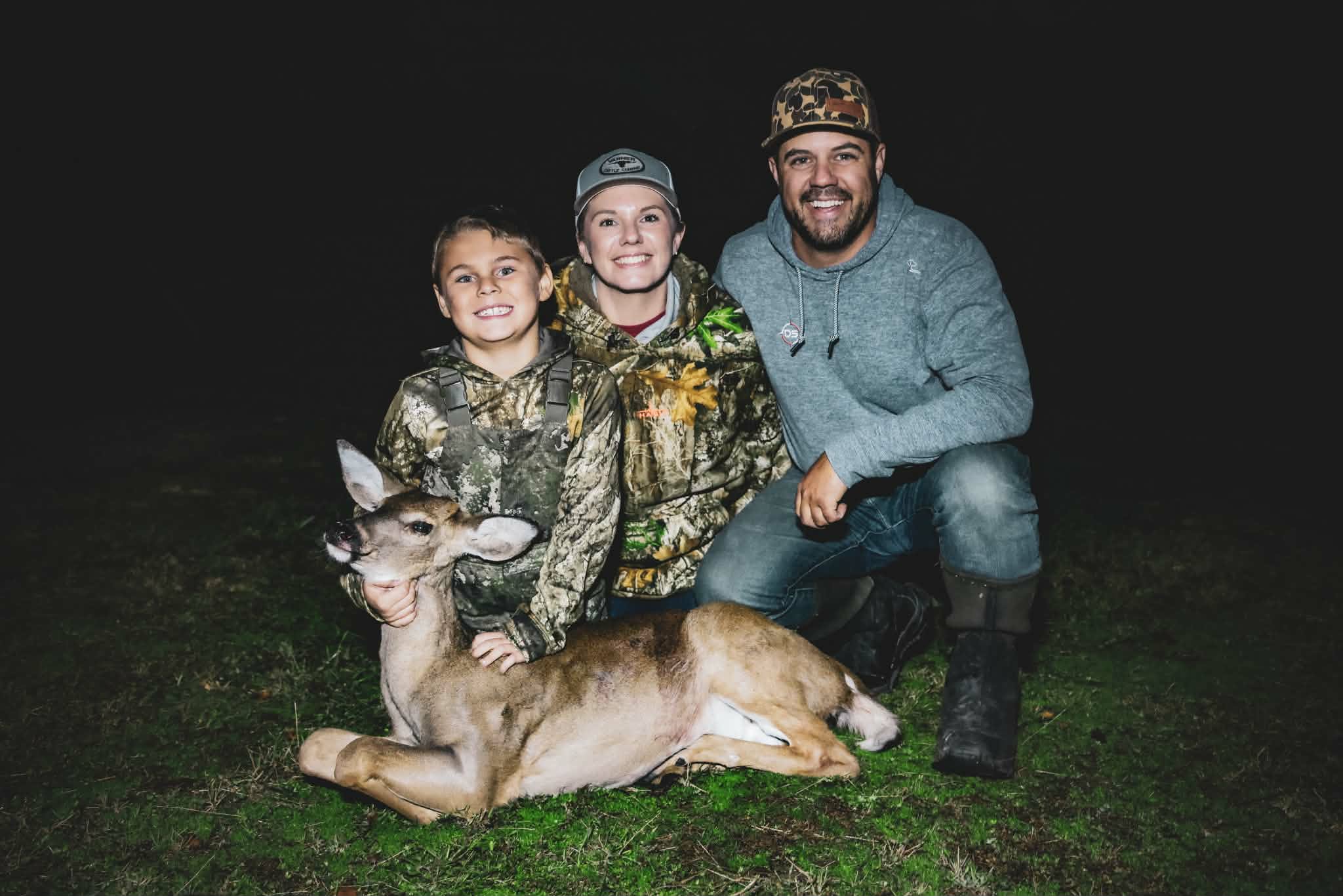 A family with the deer recovered for them at night